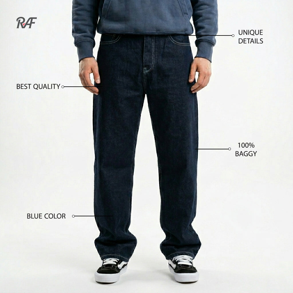 DARK BLUE BAGGY JEANS